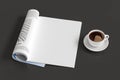 Blank magazine page. Workspace with magazine mock up Royalty Free Stock Photo