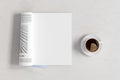 Blank magazine page. Workspace with magazine mock up Royalty Free Stock Photo