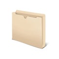 Blank manila file jacket with straight cut tab vector mockup. Document case, paper holder realistic mock-up