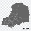 Blank map Bulacan of Philippines. High quality map Province of Bulacan with districts on transparent background