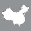 Blank map China. High quality map of China on gray background. Stock vector. Royalty Free Stock Photo