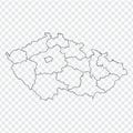 Blank map Czech. High quality map Czech with provinces on transparent background for your web site design, logo, app, UI