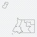 Blank map Equatorial Guinea. High quality map of Equatorial Guinea with provinces on transparent background for your web site des