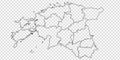 Blank map of Estonia. High quality map Republic of Estonia with provinces on transparent background for your web site design, log
