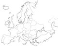 Blank map of Europe Royalty Free Stock Photo