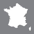 Blank map France. High quality map of France on gray background.