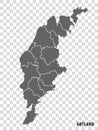 Blank map Gotland County of Sweden. High quality map Gotland County on transparent background for your web site design, logo, a