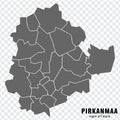 Blank map Pirkanmaa Region of Finland. High quality map Pirkanmaa on transparent background Royalty Free Stock Photo