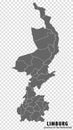 Blank map Province Limburg of Netherlands. High quality map Limburg with municipalities Royalty Free Stock Photo
