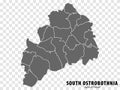Blank map South Ostrobothnia Region of Finland. High quality map South Ostrobothnia