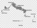 Blank map Turks and Caicos Islands in gray. Every Island map is with titles. High quality map of Turks and Caicos Islands