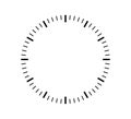 Blank mechanical clock face divided into seconds and minutes. Round meter scale. Watch dial. Timer template. Simple