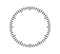 Blank mechanical clock face divided into seconds and minutes. Round meter scale. Watch dial. Timer template. Simple