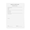 Blank medical certificate template. Document form for disease information
