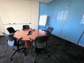 Blank meeting room with copy space on the right hand side