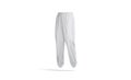 Blank melange sport sweatpants mock up, half-turned view