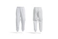 Blank melange sport sweatpants mockup, front and back view