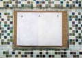 Blank memo board on the texture wood Royalty Free Stock Photo