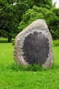 Blank memorial stone, park