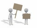 Blank men holding empty board Royalty Free Stock Photo