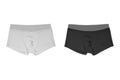 Blank men\'s underwear mockup isolated on white background.