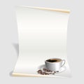 Blank menu template, White Coffee card. Royalty Free Stock Photo