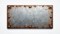 Blank Metal Plate with Textured Rivets Versatile Industrial Design Element for Mockups and Product Displays Royalty Free Stock Photo
