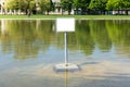 Blank Metal Sign Lake Water Warning Empty Copyspace Public Outdo