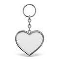 Blank metal trinket with a ring for a key heart shape 3D Royalty Free Stock Photo