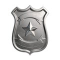 Blank metallic badge, silver emblem, coat of arms with copy space 3d rendering