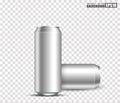 Blank metallic cans for design uses, isolated transparent background, 3d illustration