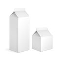 Blank milk carton packages