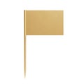 Blank Mini Golden Pointer Toothpick Flag. 3d Rendering