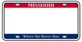 Blank Missouri License Plate Royalty Free Stock Photo