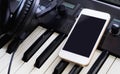 Blank mobile phone for Music Studio application Royalty Free Stock Photo
