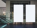 Blank mock up Bannerl sign stand display indoor Building Royalty Free Stock Photo