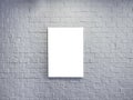 Blank Mock up Poster on White Brick wall Background Royalty Free Stock Photo