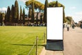 Blank mock up of vertical with copy space area for your text message or promotional content next to road in day. Pisa Royalty Free Stock Photo