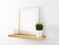 Blank Frame Mockup floating shelf Royalty Free Stock Photo