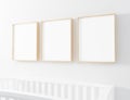 Blank Frame Nursery Mockup with baby cot