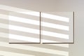 Blank mockup, blinds shadow, realistic vector illustration as overlay template with window shadow Royalty Free Stock Photo