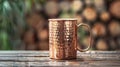 Blank mockup of a copper beer mug with a hammered finish perfect for an icecold Moscow mule.