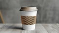 Blank mockup of a disposable coffee cup with a unique and eyecatching pattern