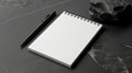 Blank mockup of a modern notepad featuring a bold typographic design.