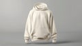 Blank mockup of an oversized offwhite hoodie with a mock neck and side slits.