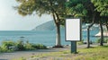 Blank mockup of responsible tourism sign promoting waste reduction and recycling efforts