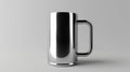 Blank mockup of a stainless steel beer mug with a sleek modern shape and doublewalled insulation to keep drinks cold. Royalty Free Stock Photo