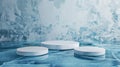 Blank mockup of a trio of circular ice skating rink boards giving a creative and artistic touch to your adver. Royalty Free Stock Photo