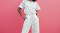 Blank mockup of a versatile and comfortable jumpsuit perfect for showcasing a unique and trendy design on the front