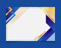 Blank modern blue and gold certificate paper template isolated Royalty Free Stock Photo